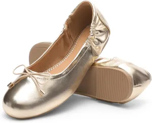 JustFab Womens Ballet Flats Shoes Foldable Round Toe Dress Shoes Comfortable Slip On Walking Flats Shoes Comfort Soft