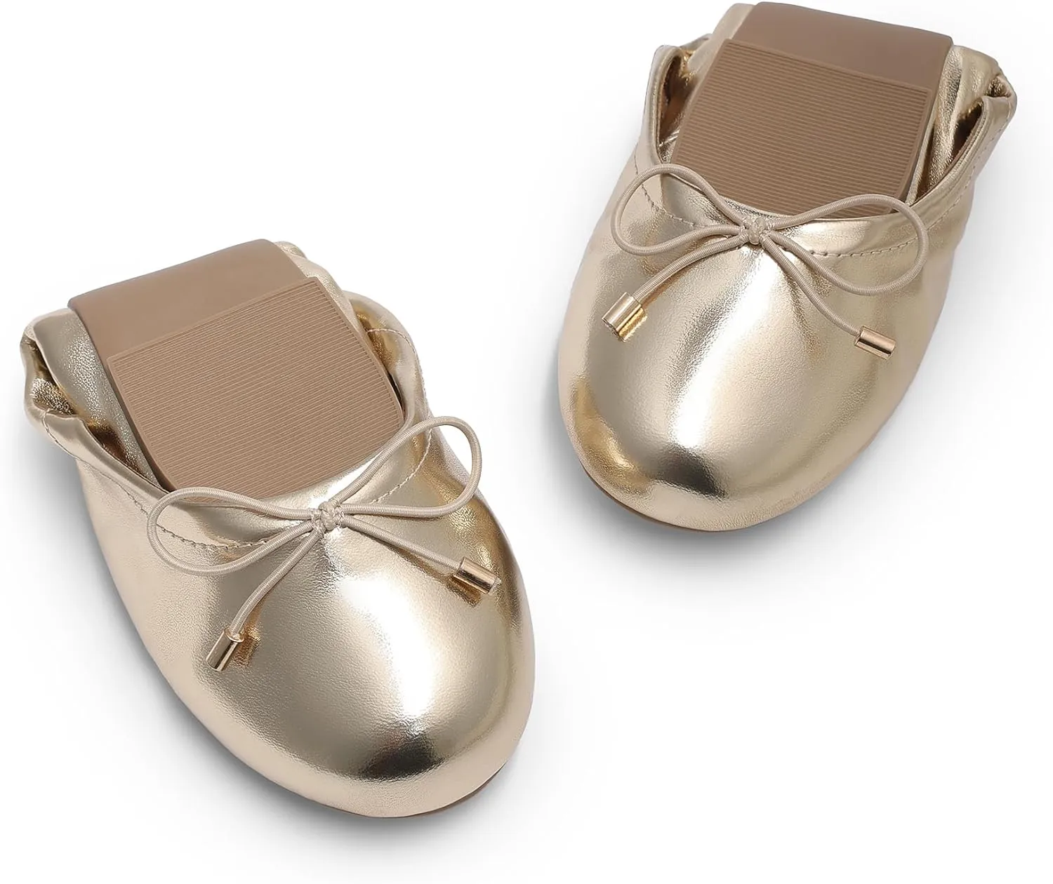 JustFab Womens Ballet Flats Shoes Foldable Round Toe Dress Shoes Comfortable Slip On Walking Flats Shoes Comfort Soft