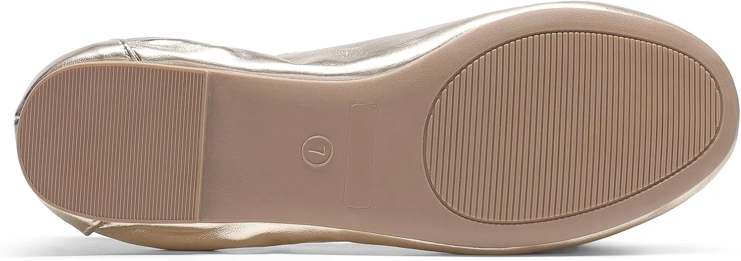 JustFab Womens Ballet Flats Shoes Foldable Round Toe Dress Shoes Comfortable Slip On Walking Flats Shoes Comfort Soft