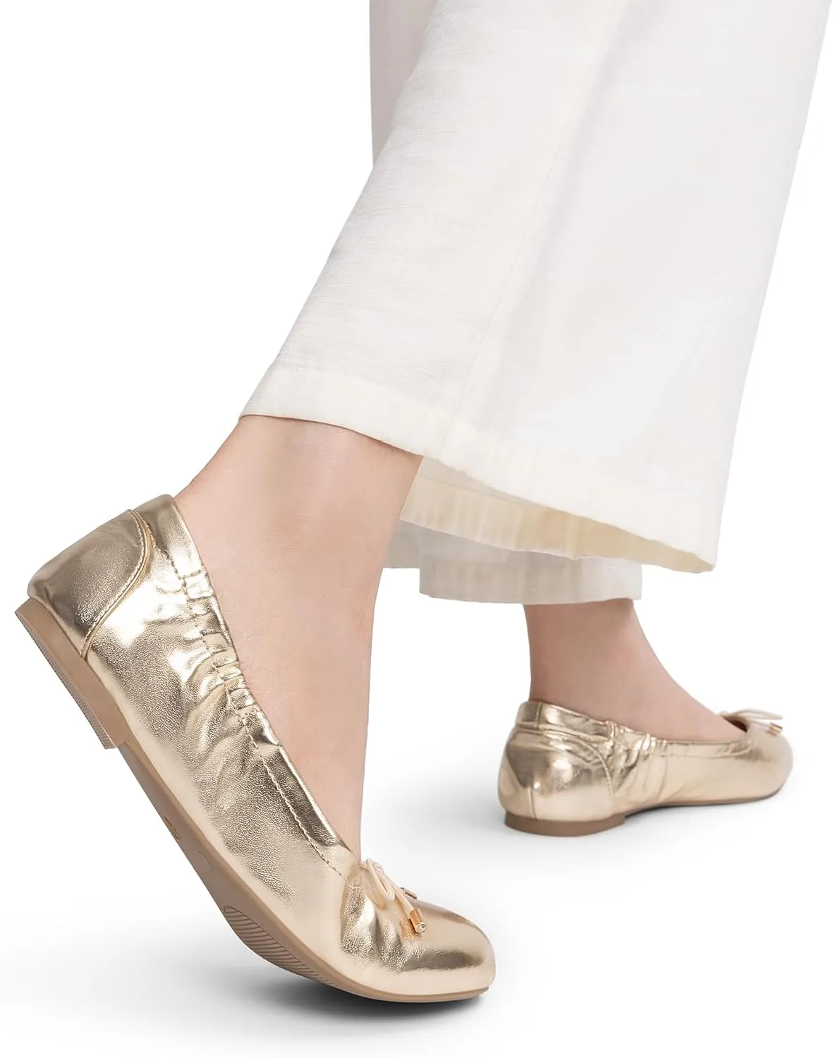 JustFab Womens Ballet Flats Shoes Foldable Round Toe Dress Shoes Comfortable Slip On Walking Flats Shoes Comfort Soft
