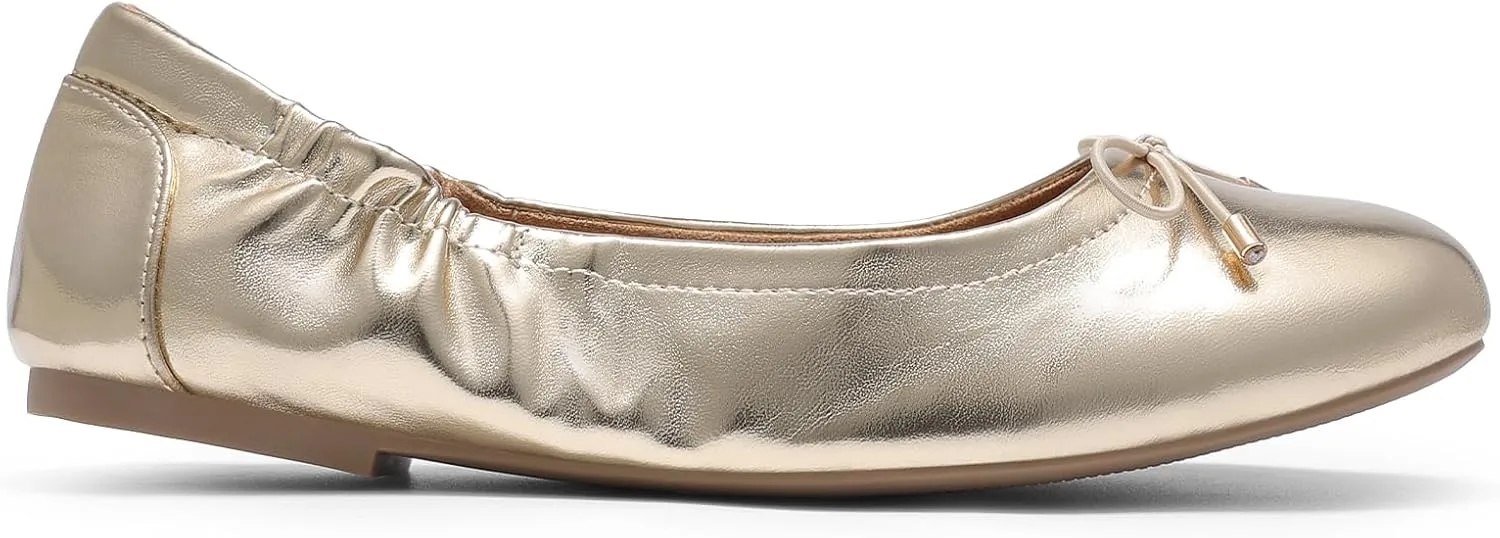 JustFab Womens Ballet Flats Shoes Foldable Round Toe Dress Shoes Comfortable Slip On Walking Flats Shoes Comfort Soft