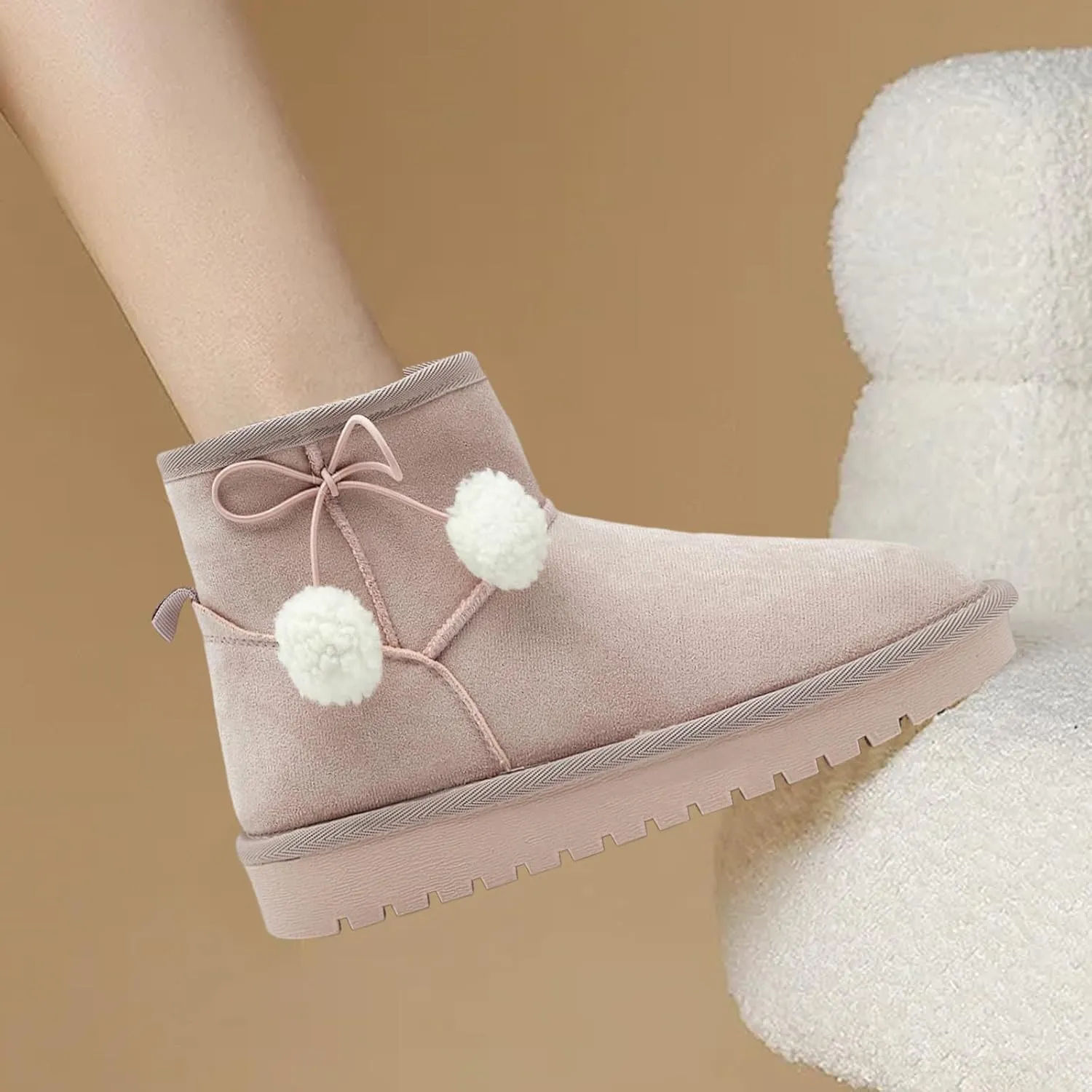 Kids Snow Boots for Girls Boys Comfy Warm Fur Lined Winter Boots Lightweight Slip On Fuzzy Ankle Boot (Little/Big Kids)