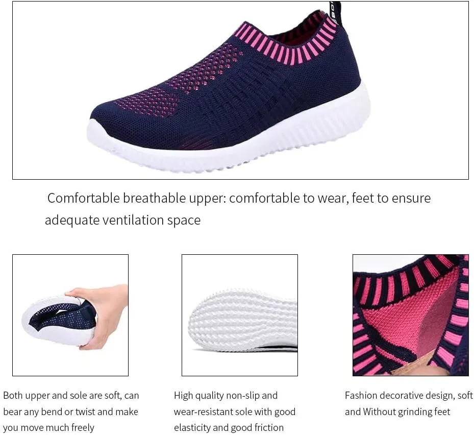 konhill Women's Slip On Walking Shoes Breathable Mesh Sneakers Work Casual Tennis Shoes