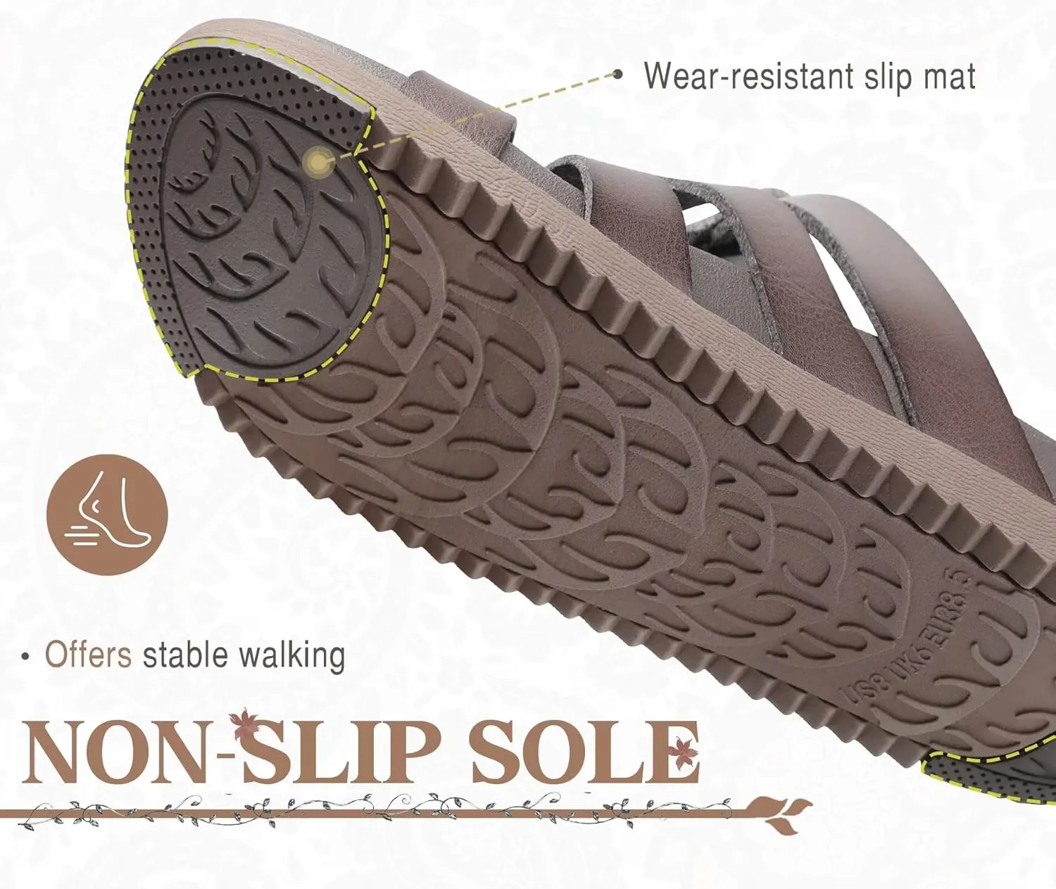 KuaiLu Gladiator Sandals for Women with Comfortable Arch Support Summer Beach Walking Fisherman Slides Boho Outfits Slip on Cushion Shoes Indoor Outdoor