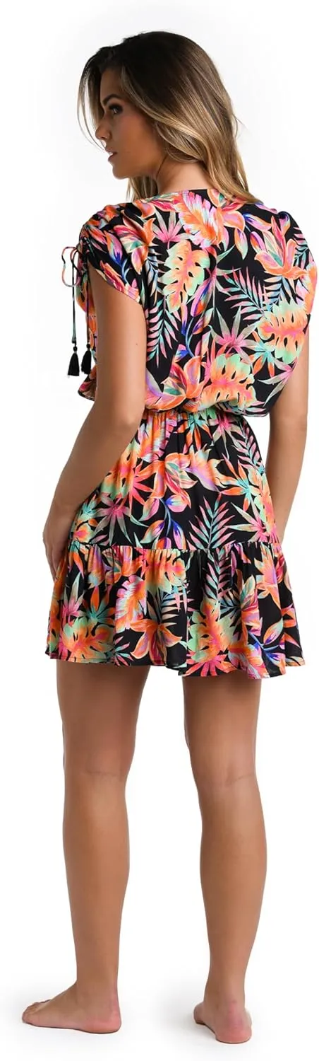 La Blanca Women's Short Sleeve Mini Dress Swimsuit Cover Up
