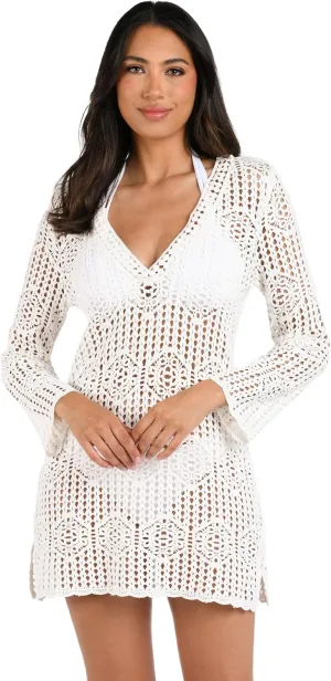 La Blanca Women's Standard Long Sleeve Mini Dress Swimsuit Cover Up