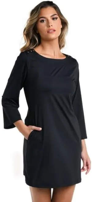 La Blanca Women's Standard Long Sleeve Mini Dress Swimsuit Cover Up