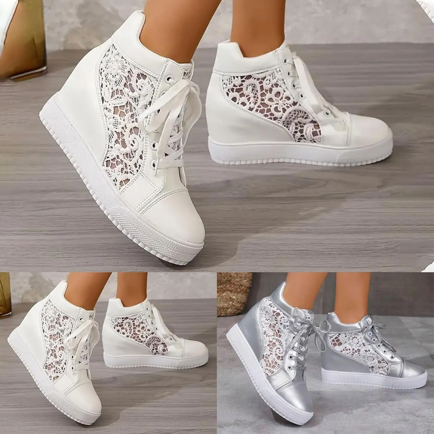 Leather Lace up Ankle Boots Ladies Fashion Thick Chucky Heel Leather Mesh Zip Lace up Fashion Cool Boots Lightweight