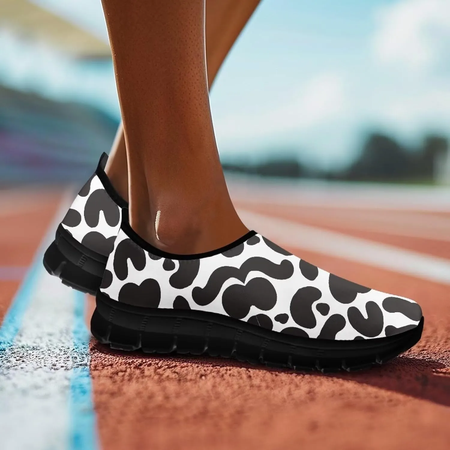 Lightweight Breathable Sneakers Slip On Casual Shoes Low Cut Loafers Soft Comfortable Shoes Elastic Arch Support Walking Running Sports Travel Shoes US 5.5-11.5