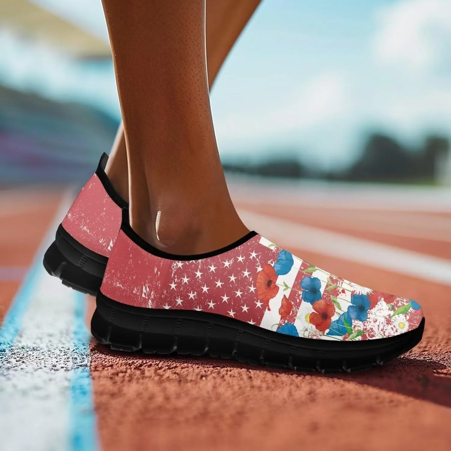 Lightweight Comfort Shoes for Women Slip On Breathable Sneakers Low Cut Casual Shoes Non Slip Loafers Walking Running Sports Training Travel Shoes US 5.5-11.5