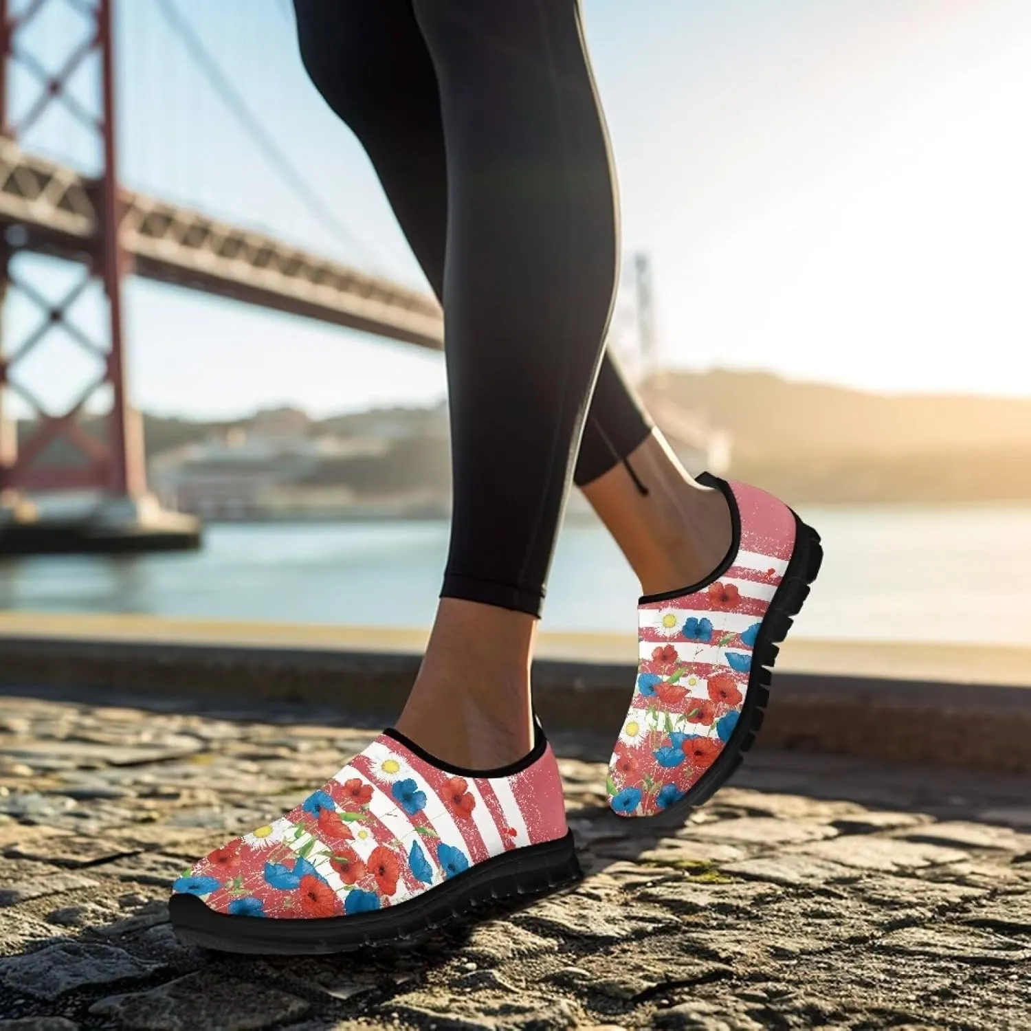 Lightweight Comfort Shoes for Women Slip On Breathable Sneakers Low Cut Casual Shoes Non Slip Loafers Walking Running Sports Training Travel Shoes US 5.5-11.5