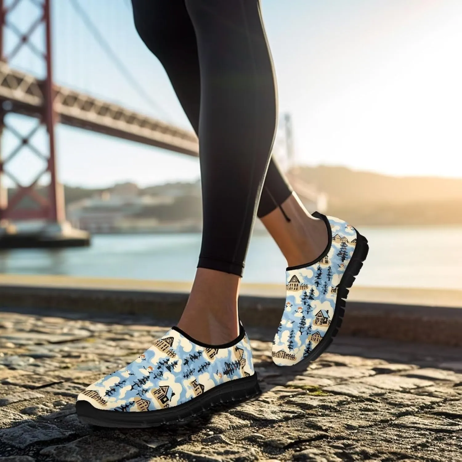 Lightweight Comfort Shoes for Women Slip On Breathable Sneakers Low Cut Casual Shoes Non Slip Loafers Walking Running Sports Training Travel Shoes US 5.5-11.5