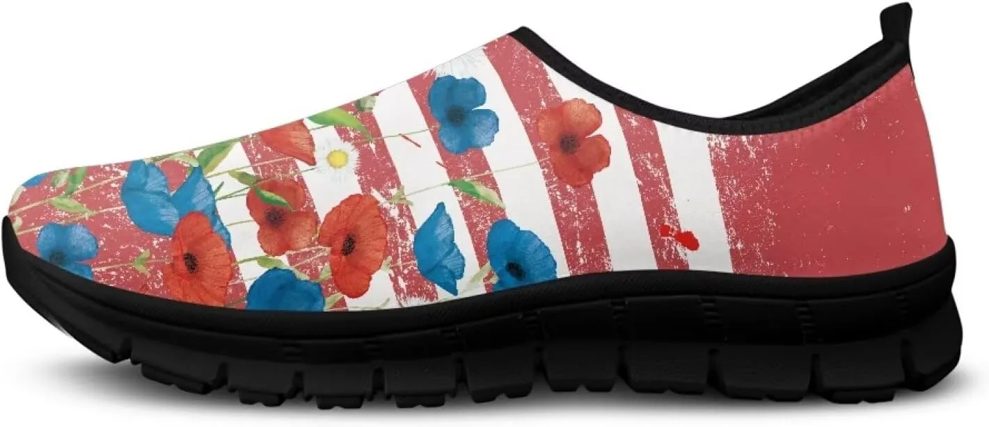 Lightweight Comfort Shoes for Women Slip On Breathable Sneakers Low Cut Casual Shoes Non Slip Loafers Walking Running Sports Training Travel Shoes US 5.5-11.5
