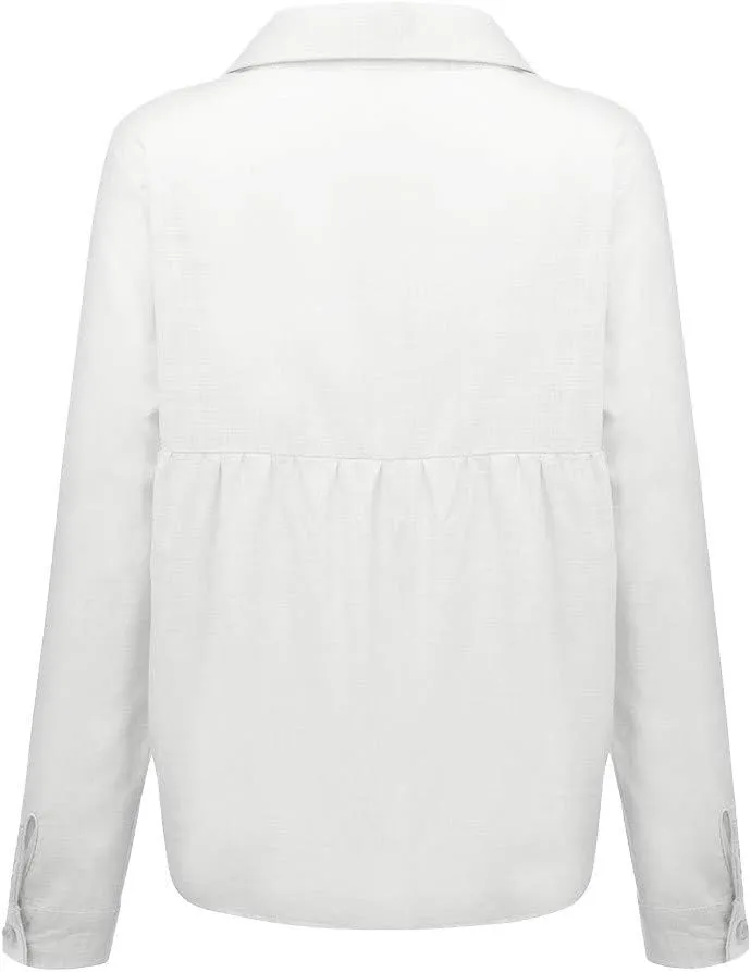 Linen Shirts for Women Shirt Long Cotton Casual Solid Women Sleeve Women's Blouse Striped Shirt Women Flannel Shirt