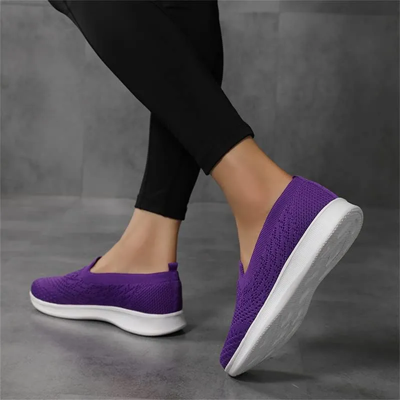 LLTMALL Women's Walking Sneakers Slip on Mesh Breathable Shoes Comfortable Knit Loafers