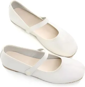 LUXINYU Women's Mary Jane Shoes Candy Color Ankle Strap Ballet Flats Soft Pu Leather Lightweight Casual Flats
