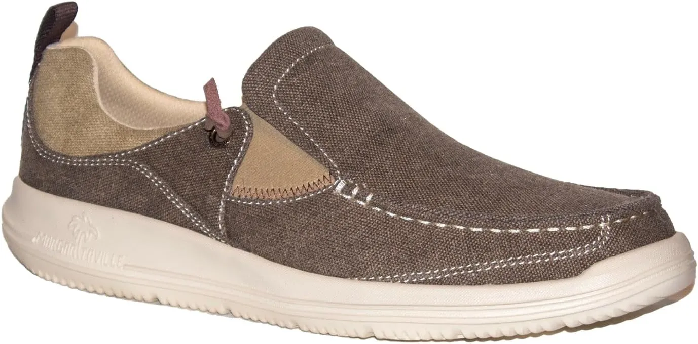 Margaritaville Men's Extra Padded Collar Stretch Gore Tongue Slip on Boat Shoe