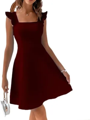 Melliflo Women's Rural Halter Dress Bow Pleated Sleeveless Mini Dress Elegant Commuting Vacation Beach Homecoming Dresses