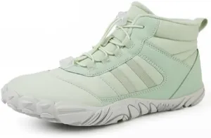 Mens Barefoot Boots Shoes, Womens Snow Boots - Warm Minimalist Wide Toe, Couples Waterproof Winter Snow Boots, Warm Ankle Booties with Arch Support Anti-Slip Outdoor Casual Ankle Sneakers