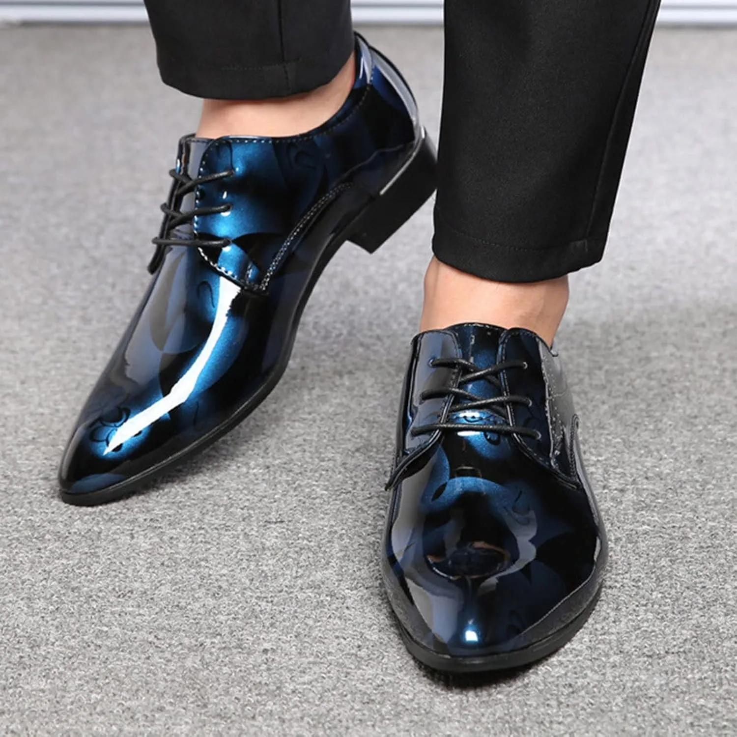 Mens Casual Leather Shoes Size 11 Classical Style Shoes For Men Slip On PU Leather Low Rubber Sole Block Heel Work Designer Leather Shoes for Men