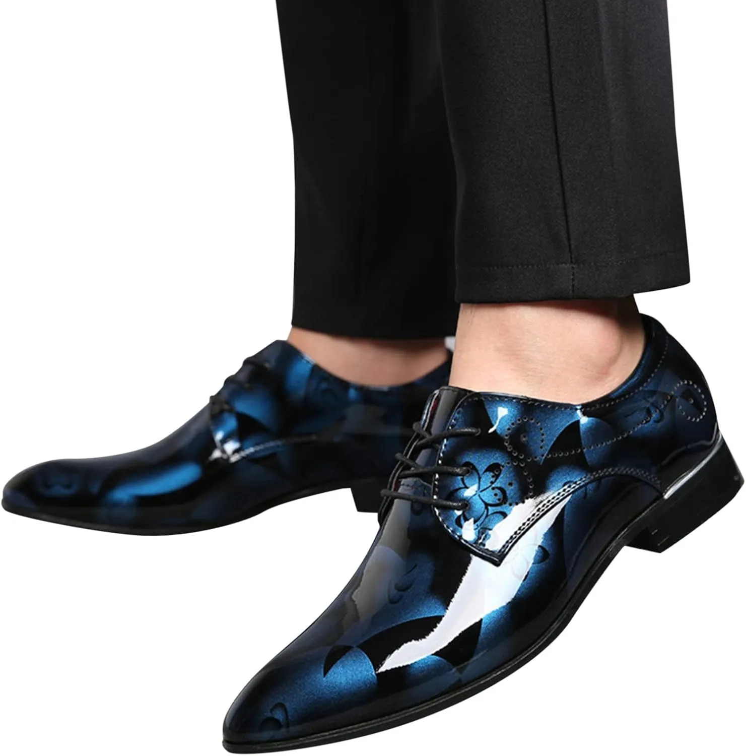 Mens Casual Leather Shoes Size 11 Classical Style Shoes For Men Slip On PU Leather Low Rubber Sole Block Heel Work Designer Leather Shoes for Men