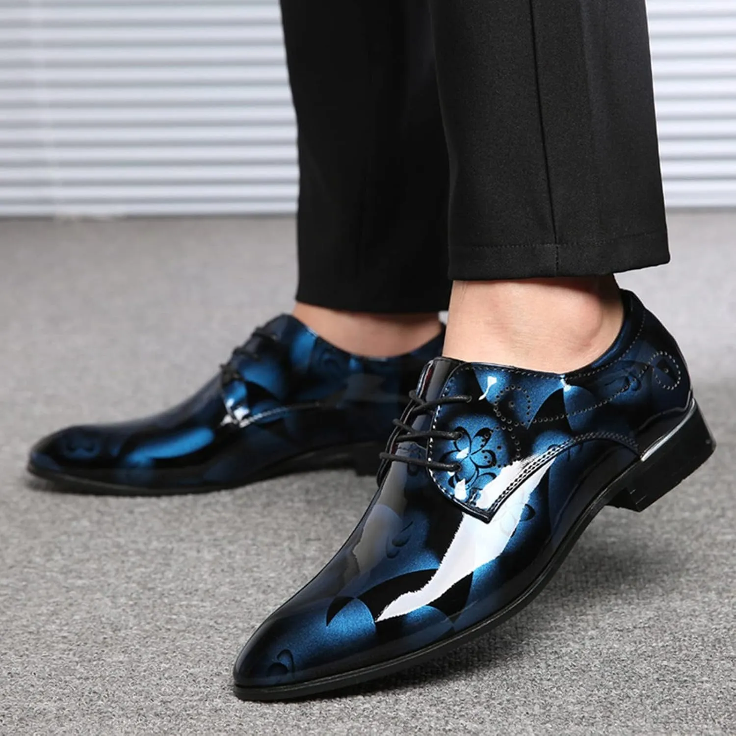 Mens Casual Leather Shoes Size 11 Classical Style Shoes For Men Slip On PU Leather Low Rubber Sole Block Heel Work Designer Leather Shoes for Men