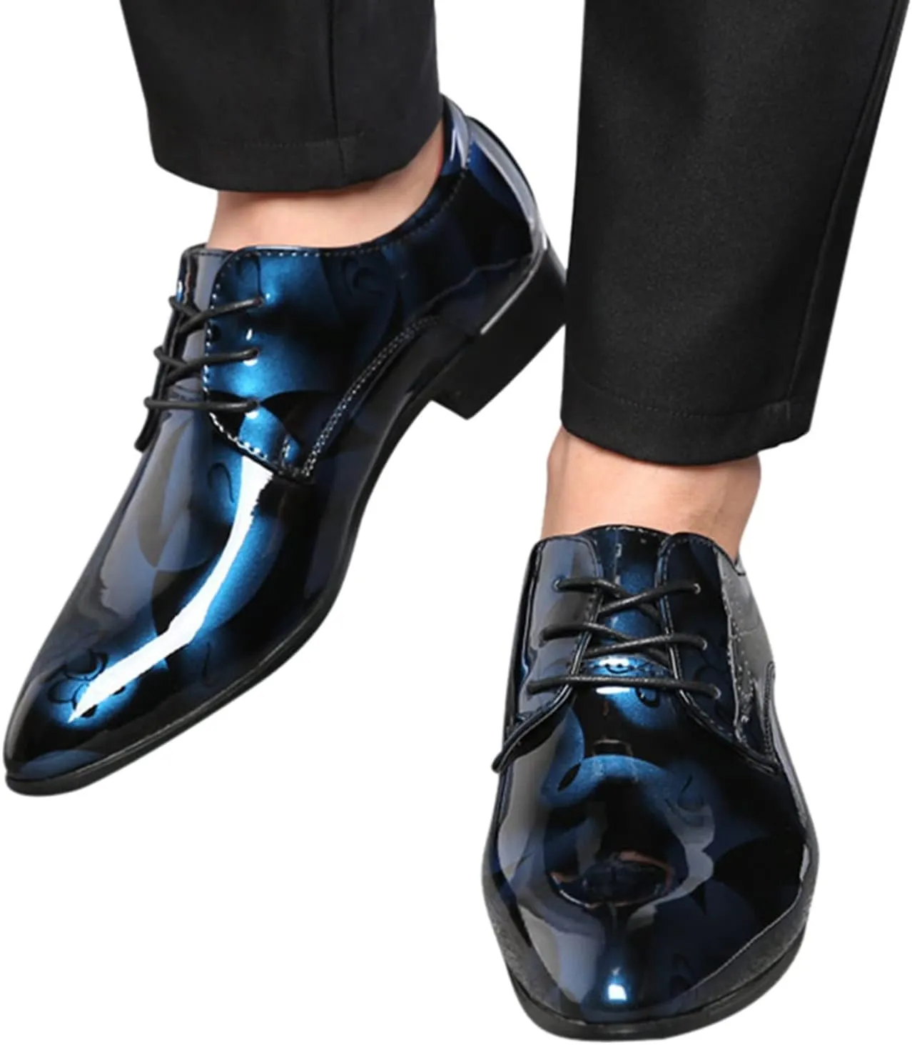 Mens Casual Leather Shoes Size 11 Classical Style Shoes For Men Slip On PU Leather Low Rubber Sole Block Heel Work Designer Leather Shoes for Men