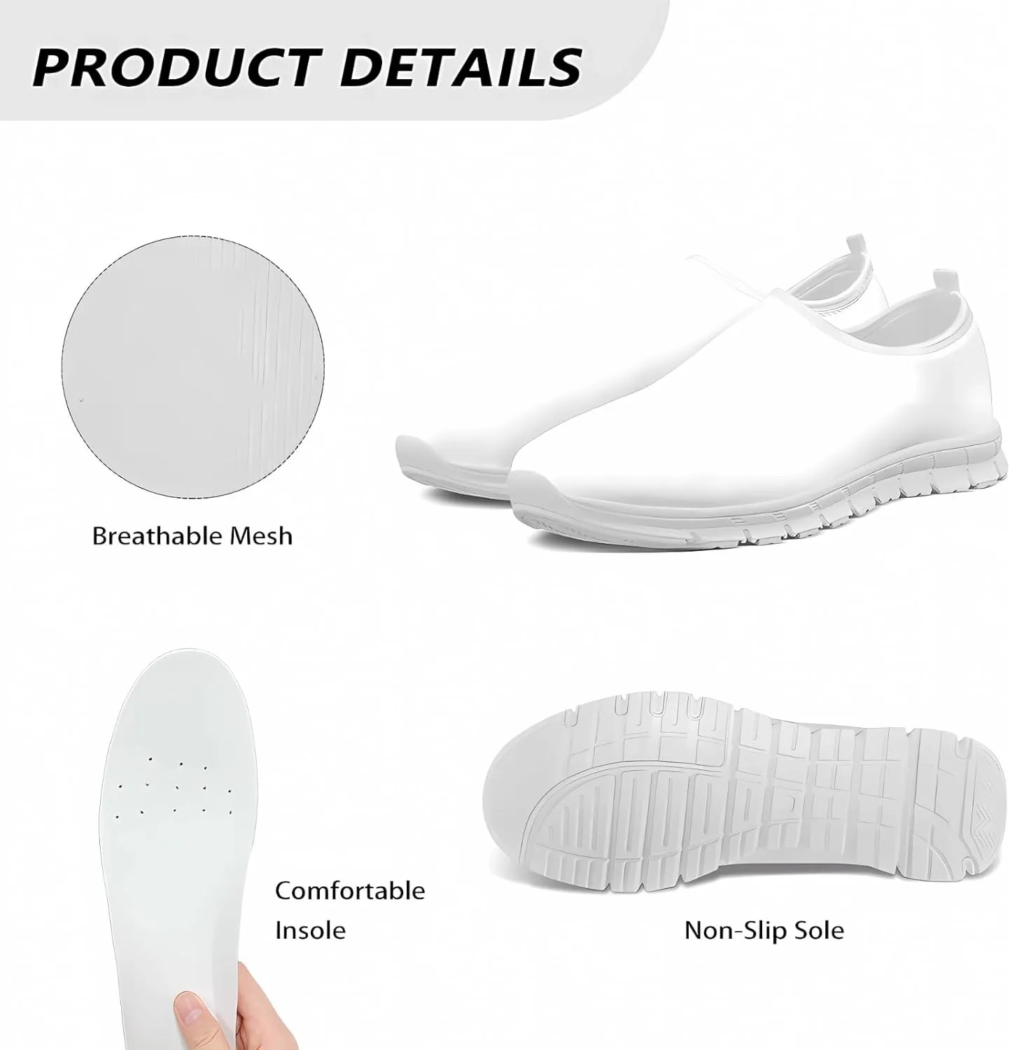 Mens Casual Shoes Sneakers Athletic Shoes, No Laces Loafers Shoes Comfort Walking Shoes Slip On Shoes for Male