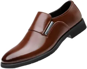 Men's Leather Shoe Fashion Dress Shoes Slip-On Pointed Toe Split Casual Formal Loafers Business Wedding Oxfords Zapatillas De Hombre Man