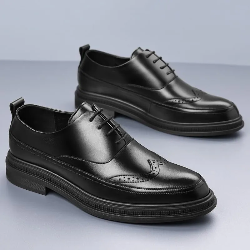 Mens Loafers Party Business Genuine Leather Platform Slip-on Oxfords Orthopedic Leather Shoes