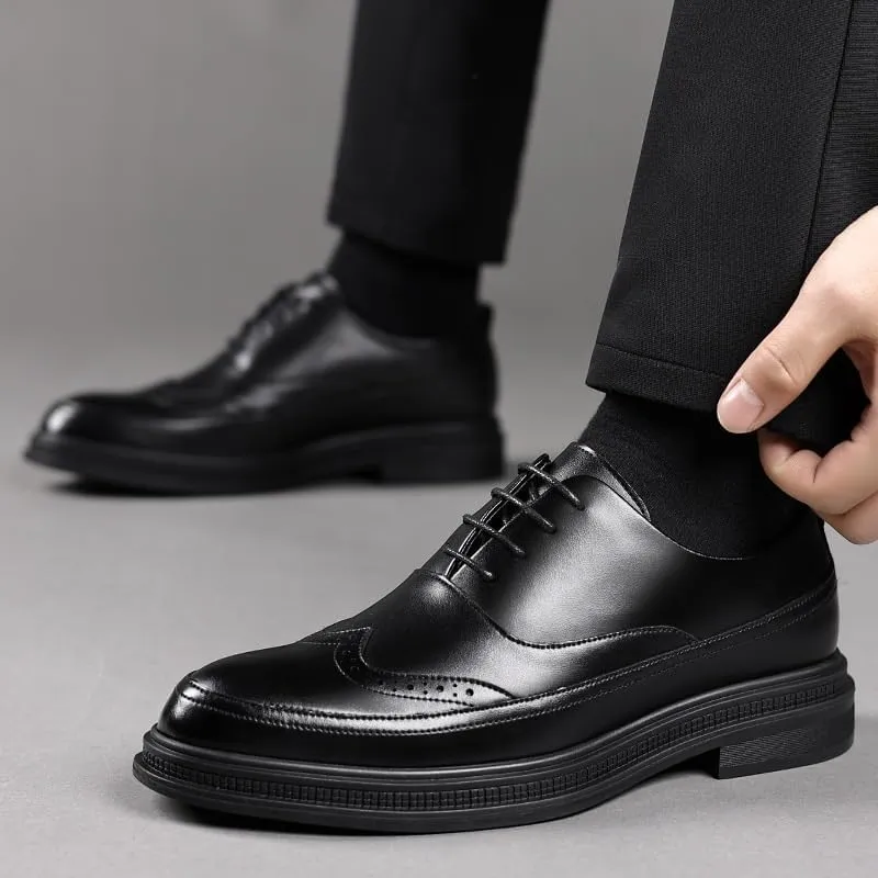 Mens Loafers Party Business Genuine Leather Platform Slip-on Oxfords Orthopedic Leather Shoes