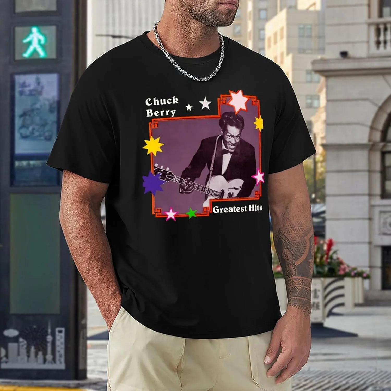 Men's Music Fans T-Shirts Athletic Short-Sleeve Stretch-Cotton Shirt Adults