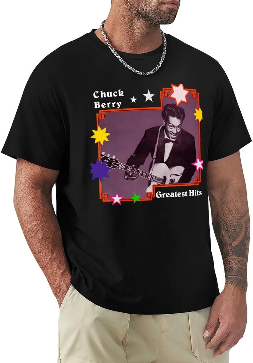 Men's Music Fans T-Shirts Athletic Short-Sleeve Stretch-Cotton Shirt Adults