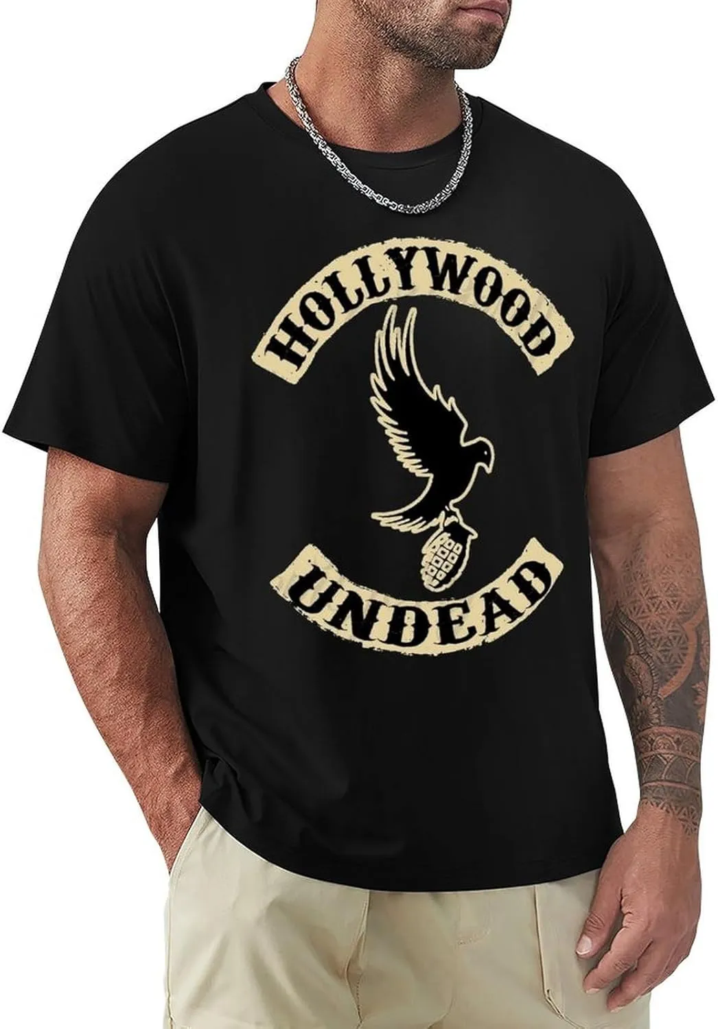 Mens Music Fans T-Shirts Funny Short Sleeve Stretch-Cotton Shirts Adults