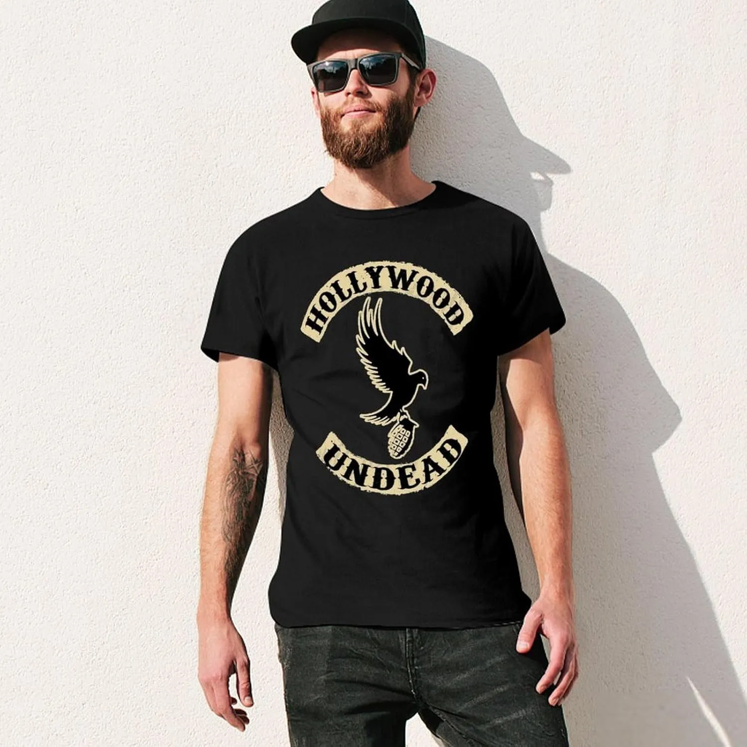 Mens Music Fans T-Shirts Funny Short Sleeve Stretch-Cotton Shirts Adults