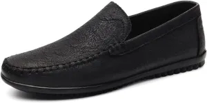 Men's Slip-On Leather Shoes, Driving Loafers, Casual Flats, Retro Style, Handmade, Breathable, Big Size