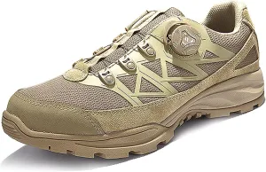 Men’s Tactical Boots, Work Boots for Men,Tactical Boot, Military Work Boots, Outdoor, Low-Top, Desert, Waterproof, Non-Slip, Wear-Resistant, Mountaineering, Fast On and Off