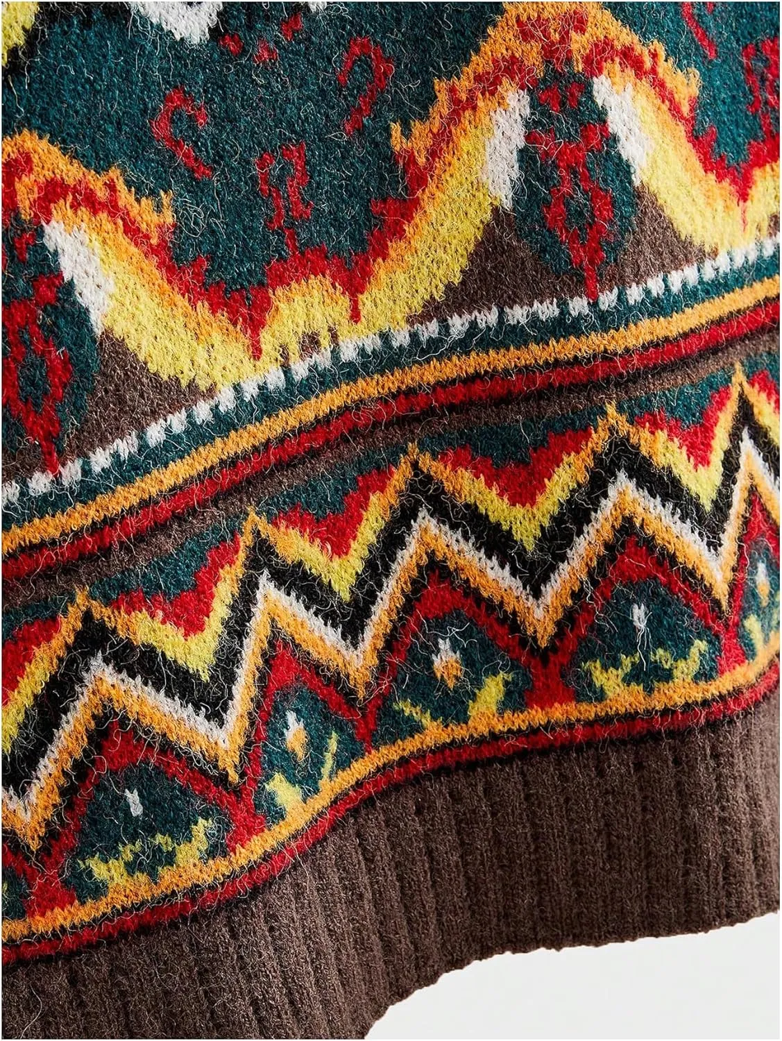 Men's Tribal Print Sweater Vests V Neck Sleeveless Knitted Tank Tops Streetwear