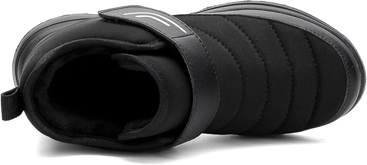Men's Waterproof Platform Snow Boots with Hook and Loop Comfort Warm Lug Sole Lightweight Winter Booties for Outdoor Winter Adventure