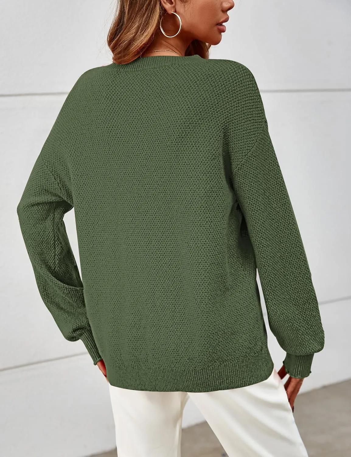 MEROKEETY Women's 2025 Fall Winter Oversized Pullover Sweater Trendy Crew Neck Long Sleeve Heathered Knit Jumper Tops