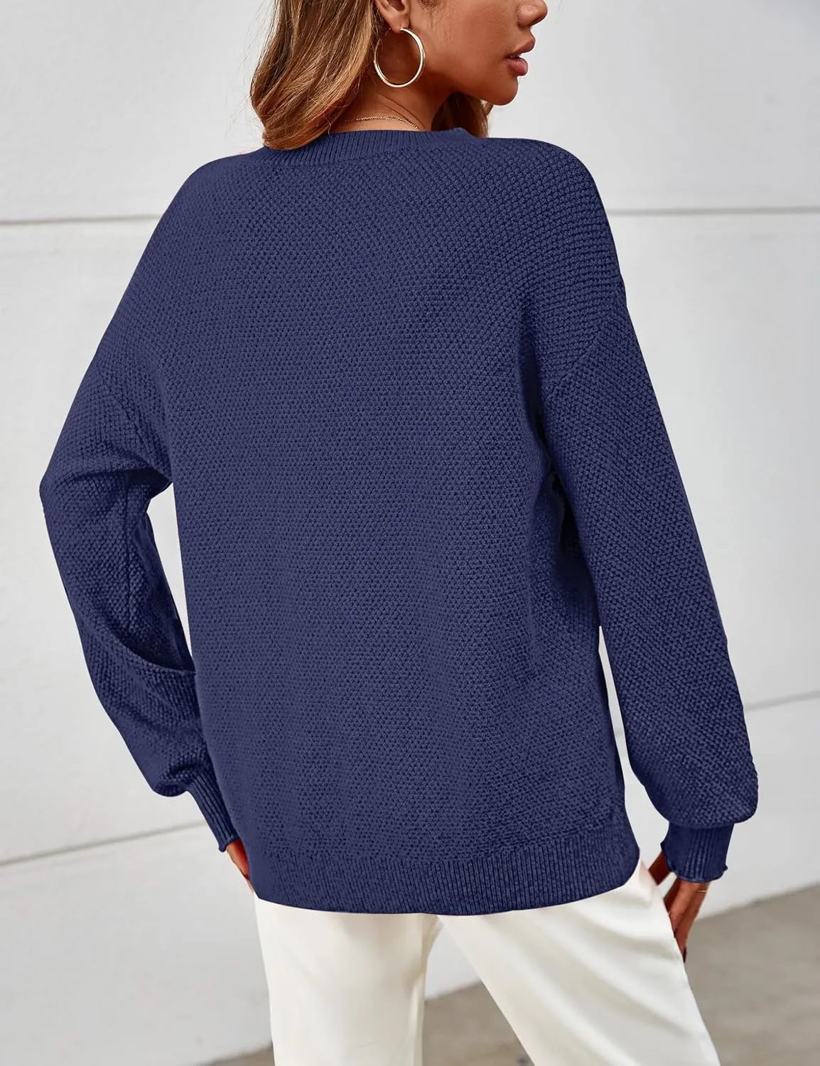 MEROKEETY Women's 2025 Fall Winter Oversized Pullover Sweater Trendy Crew Neck Long Sleeve Heathered Knit Jumper Tops