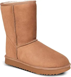 Mid-Calf Winter Boots for Women Genuine Suede Winter Snow Boots Fur Lining Memory Foam Winter Shoes Water Resistant