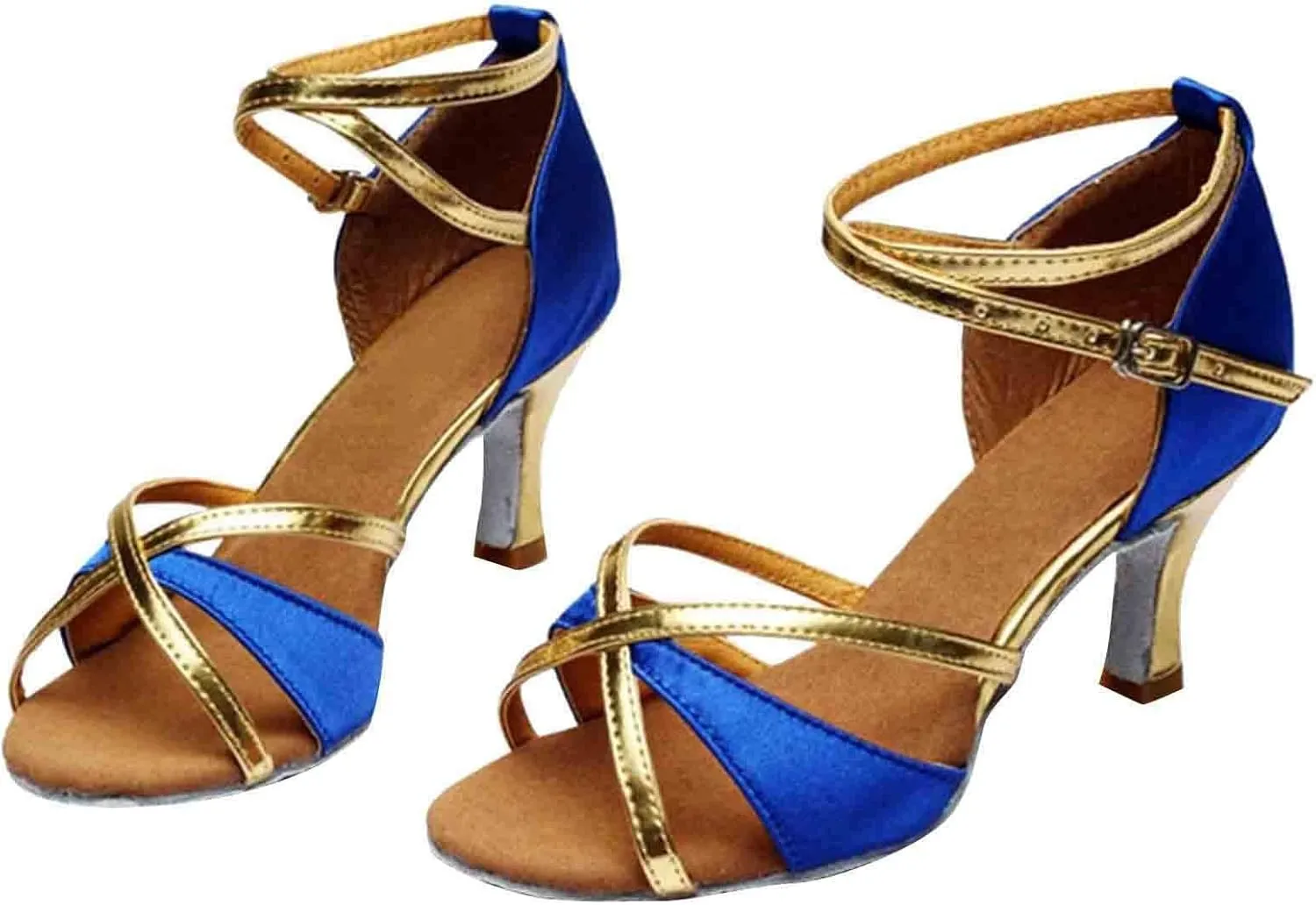 Mid Heels for Women 2025 Latin Dance Shoes Womens Ballroom Buckle Tango Performance Practice Dancing Shoes