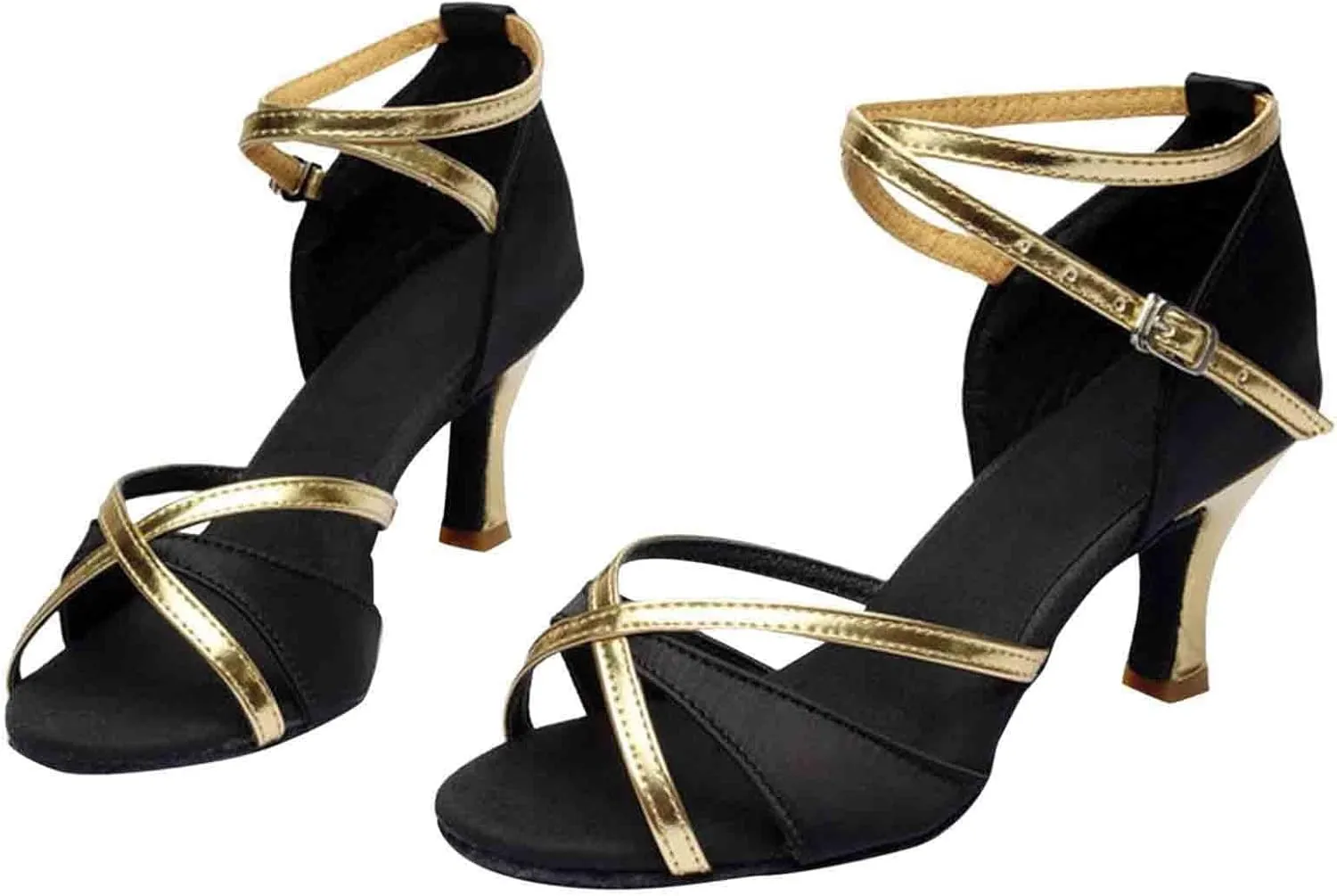 Mid Heels for Women 2025 Latin Dance Shoes Womens Ballroom Buckle Tango Performance Practice Dancing Shoes