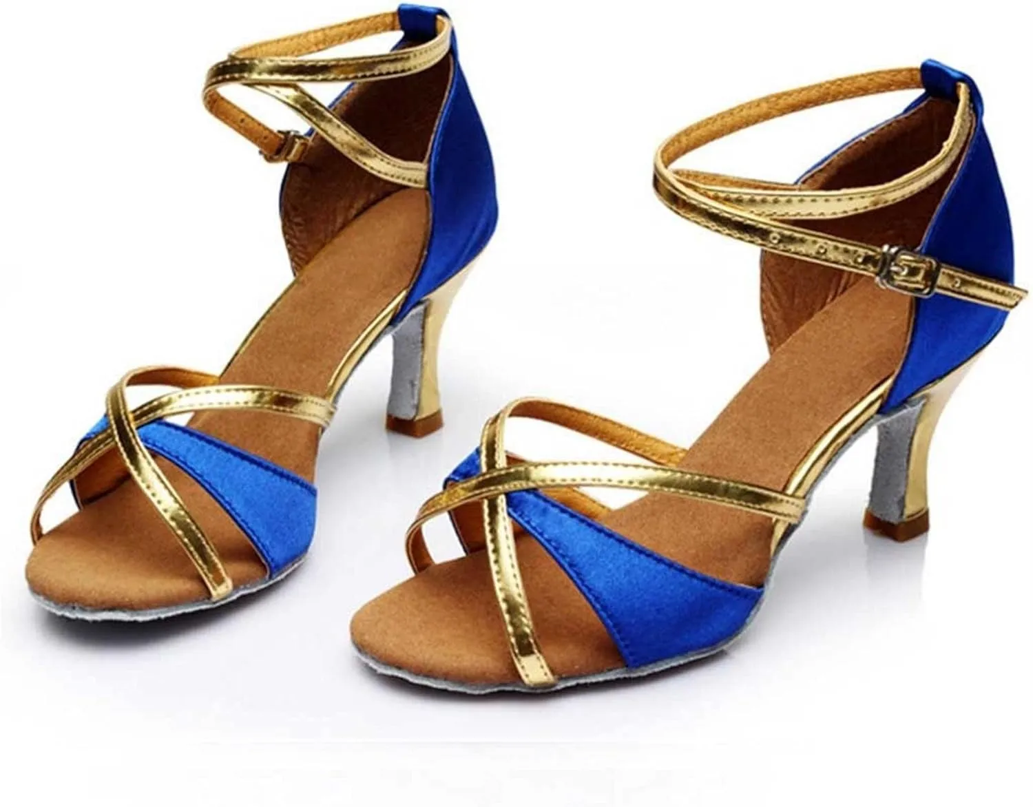 Mid Heels for Women 2025 Latin Dance Shoes Womens Ballroom Buckle Tango Performance Practice Dancing Shoes