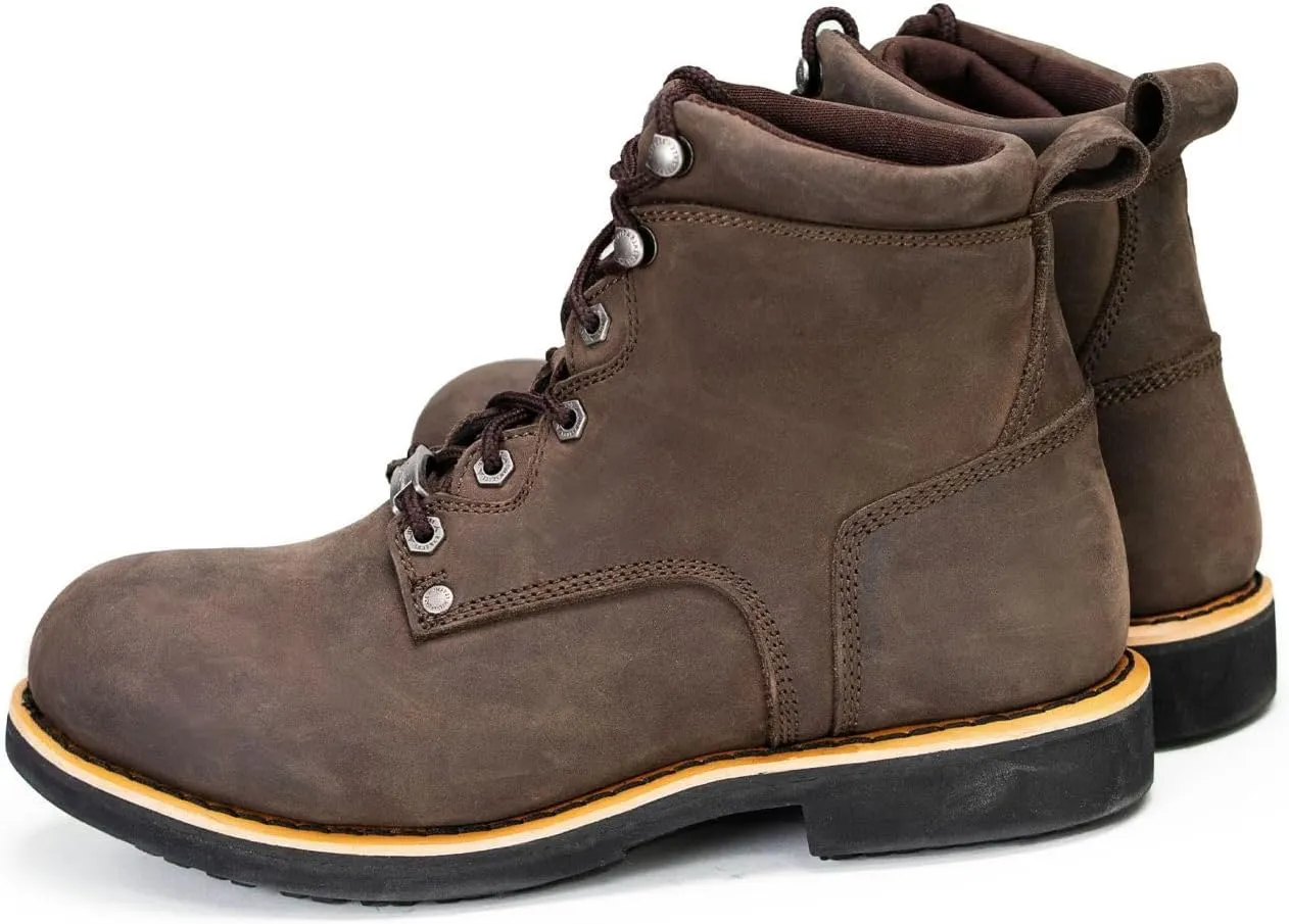 Milwaukee Leather MBM9007 Men's Logger Dark Brown Leather 6-Inch Lace-Up Motorcycle Outdoor Rider Boots - 7.5