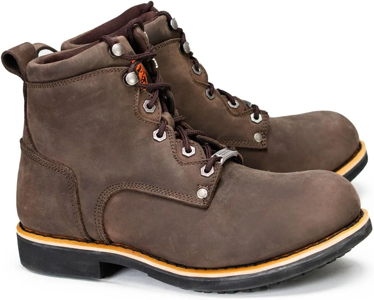 Milwaukee Leather MBM9007 Men's Logger Dark Brown Leather 6-Inch Lace-Up Motorcycle Outdoor Rider Boots - 7.5