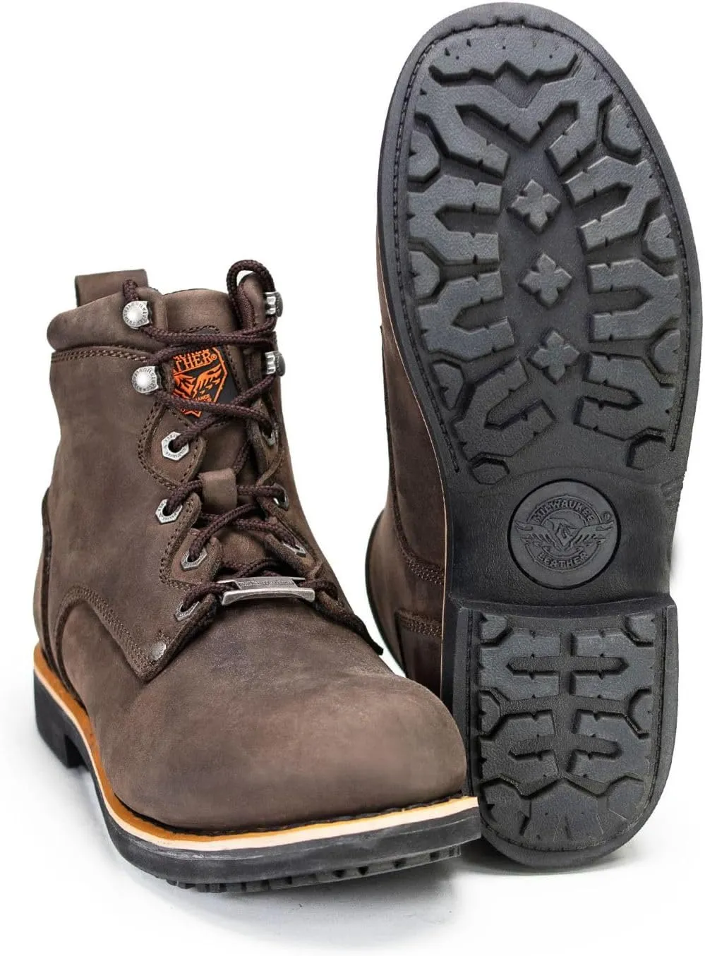 Milwaukee Leather MBM9007 Men's Logger Dark Brown Leather 6-Inch Lace-Up Motorcycle Outdoor Rider Boots - 7.5