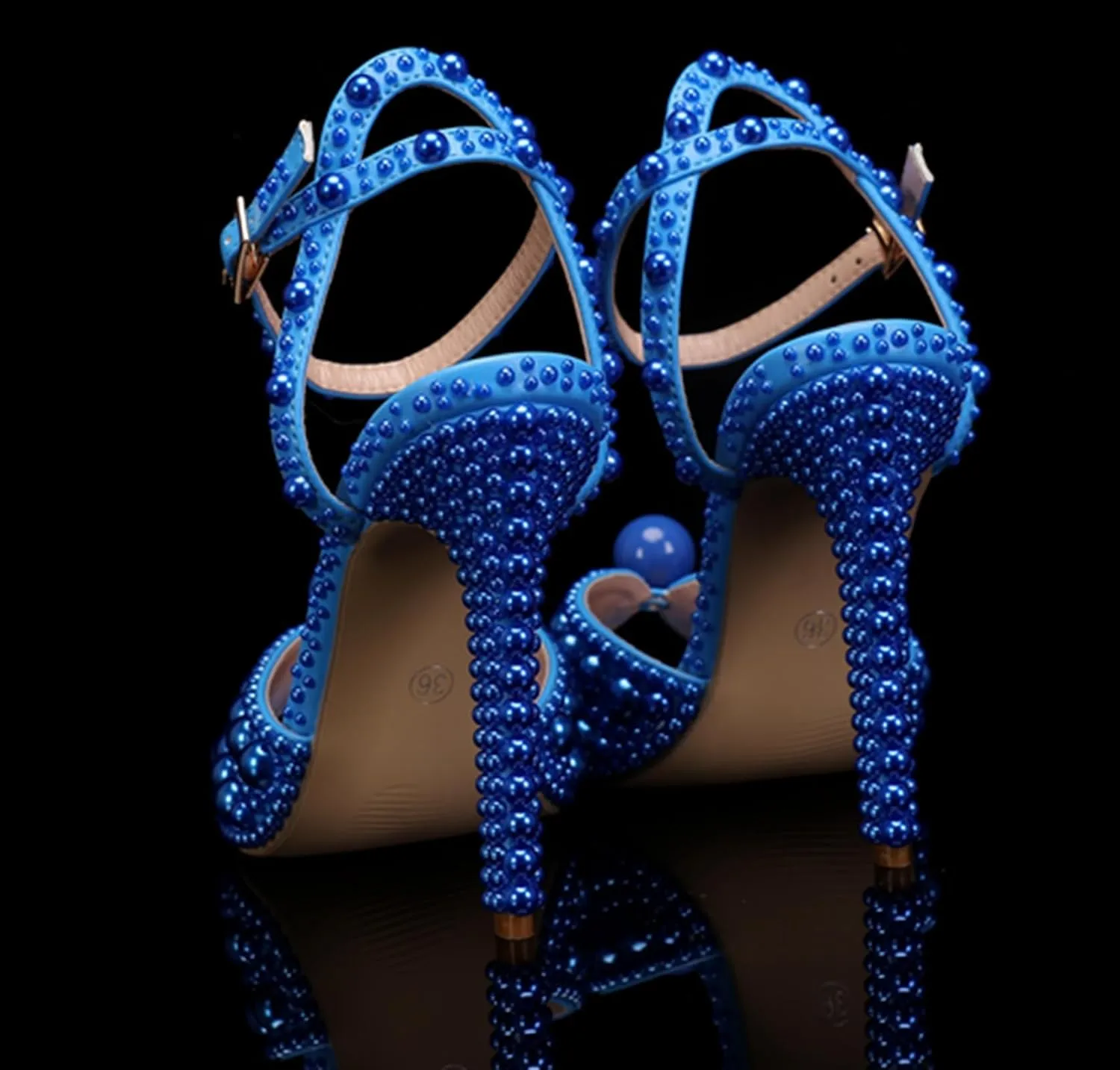 Minishion Stiletto High Heel Wedding Shoes for Women Slingback Sexy Formal Evening Prom Sandals with Pearls Decoration