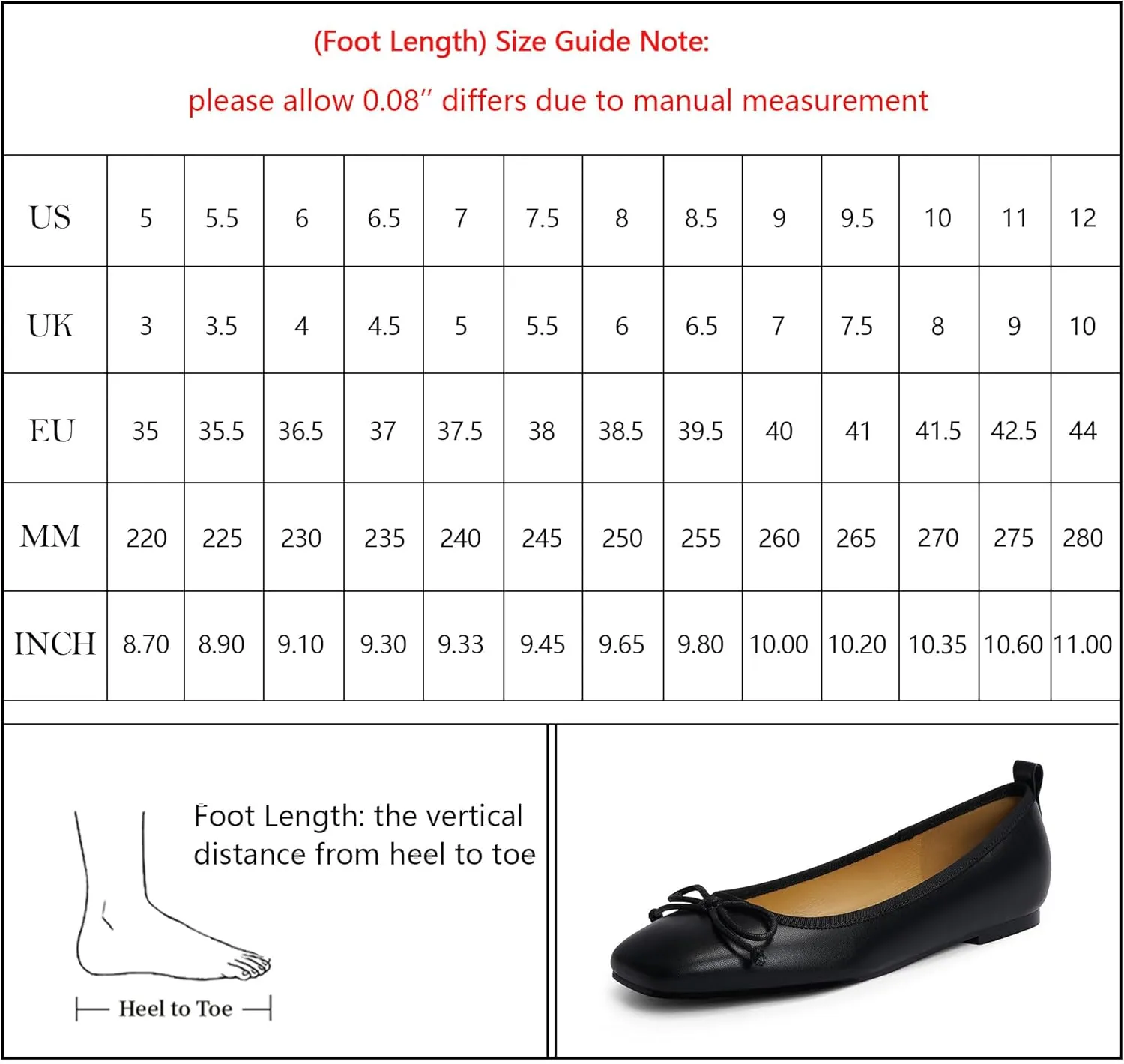 Modatope Ballet Flats with Bow Ballerina Closed Square Toe Slip on Bowknot Flats Shoes for Women Dressy